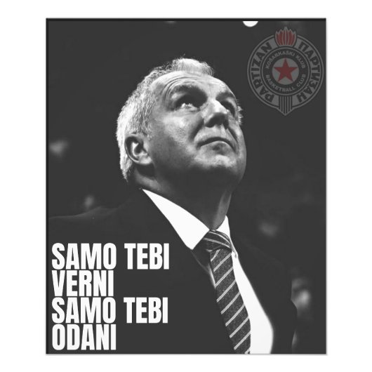 Zeljko Obradovic ZOC Partizan Foto Afdruk (Voorkant)