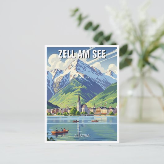 Zell am See Oostenrijk Reizen Briefkaart (Staand voorkant)
