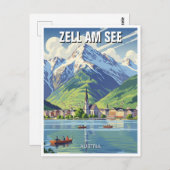 Zell am See Oostenrijk Reizen Briefkaart (Voorkant / Achterkant)