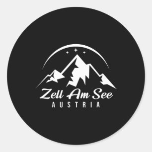 Zell Am See Oostenrijk Skigebied Skiën Snowboarden Ronde Sticker