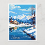 Zell am See Salzburg Oostenrijk Reizen Illustratie Briefkaart (Voorkant)