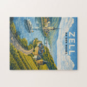 Zell Duitsland Vintage Reis Kunst Legpuzzel (Horizontaal)