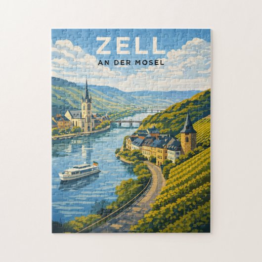 Zell Duitsland Vintage Reis Kunst Legpuzzel (Verticaal)