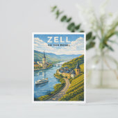 Zell Germany Vintage Travel Art Briefkaart (Staand voorkant)
