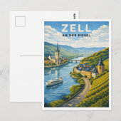 Zell Germany Vintage Travel Art Briefkaart (Voorkant / Achterkant)