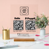Zelle PayPal | QR-code scannen om bedrijfslogo te  Acryl Bord (Huwelijk)