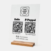 Zelle PayPal | QR-code scannen om bedrijfslogo te  Acryl Bord (Hoek)