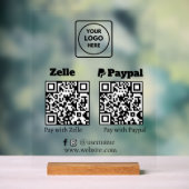 Zelle PayPal | QR-code scannen om bedrijfslogo te  Acryl Bord (Neutraal)