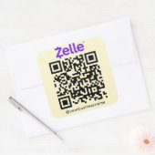Zelle QR Code Betaling Scan naar Betalen Soft Groo Vierkante Sticker (Envelop)