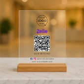 Zelle QR-code betaling | Scan om bedrijfslogo te b Acryl Bord
