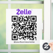 Zelle QR Code Betaling Scannen naar Betalen Wit Raamsticker (Huis)