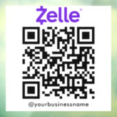 Zelle QR Code Betaling Scannen naar Betalen Wit Raamsticker (Vel 3)