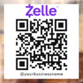 Zelle QR Code Betaling Scannen naar Betalen Wit Raamsticker (Vel 2)