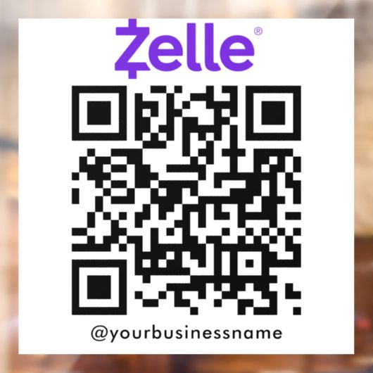 Zelle QR Code Betaling Scannen naar Betalen Wit Raamsticker (Vel 2)