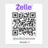 Zelle QR Code Betaling Scannen naar Betalen Wit Sticker (Vel)