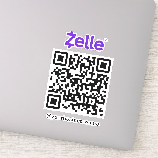 Zelle QR Code Betaling Scannen naar Betalen Wit Sticker (Detail)
