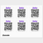 Zelle QR Code Betaling Scannen naar Betalen Wit Vierkante Sticker (Vel)