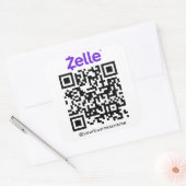 Zelle QR Code Betaling Scannen naar Betalen Wit Vierkante Sticker (Envelop)