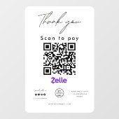 Zelle QR Code Logo Scan to Pay Hartelijk dank Raamsticker (Vel)