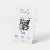 Zelle QR Code Logo Scan to Pay Hartelijk dank Reclamebord Met Voetstuk (Voorkant)