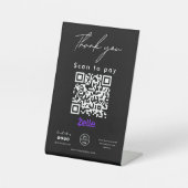 Zelle QR-code Logo Scan to Pay Hartelijk dank zwar Reclamebord Met Voetstuk (Voorkant)