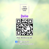 Zelle QR-code scan om vensterstickers te betalen Raamsticker (Vel 3)