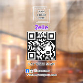 Zelle QR-code scan om vensterstickers te betalen Raamsticker (Vel 2)