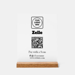 Zelle QR-code | Scan-to-Pay Aangepast Zakelijk Log Acryl Bord