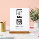 Zelle QR-code | Scan-to-Pay Aangepaste Zakelijke L Acryl Bord (Huwelijk)