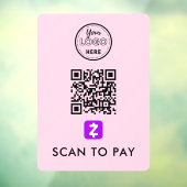 Zelle QR-code Scannen naar modern Logo roze Raamsticker (Vel 3)