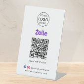 Zelle QR-code | Scannen naar zakelijke Logo betale Reclamebord Met Voetstuk