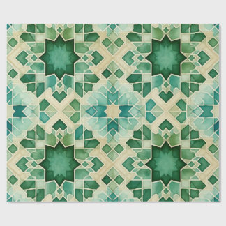 Zellige Groen Turquoise Cadeau Papier