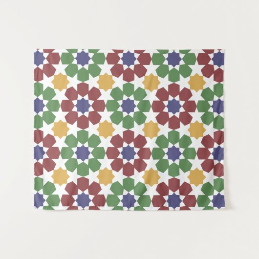 zellige Pattern Moroccan Ceramic Art Traditional Wandkleed (Voorkant (horizontaal))