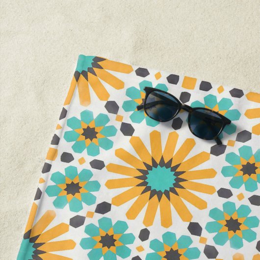 Zellige Radiance: kleurrijke Andalusische geometri Strandlaken (In situ)