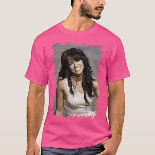 Zeman Michelle Rodriguez - Beroemdheid (olieverfku T-shirt (Voorkant)