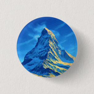Zematt Matterhorn Zwitserland Ronde Button 3,2 Cm