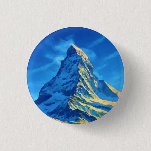 Zematt Matterhorn Zwitserland Ronde Button 3,2 Cm (Voorkant)