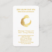 *~* Zen Abstract Gold Brush Meditation Reiki Yoga Visitekaartje (Achterkant)