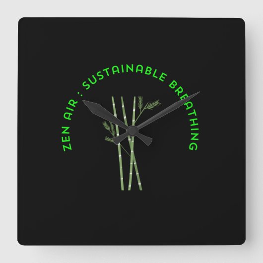 Zen Air: Sustainable Breathing Vierkante Klok (Voorkant)