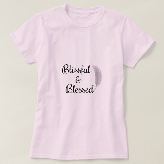 Zen Angel Feather Positieve energie roze T-shirt (Design voorkant)