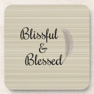 Zen angel veer wit beige strepen onderzetters