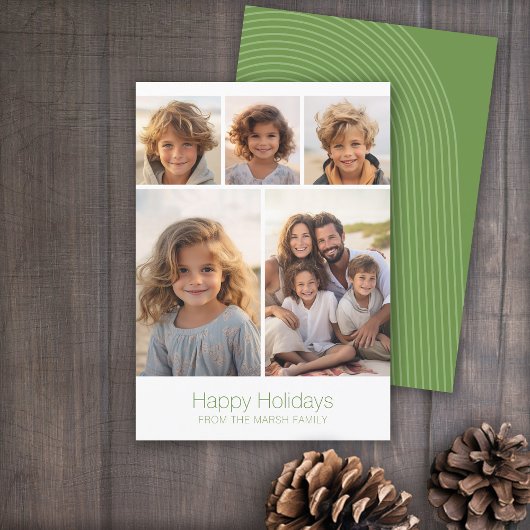 Zen Arch Groen Wit - 5 Foto - Happy Feestdagenkaart