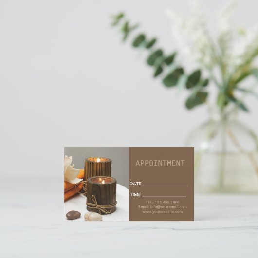 Zen Aromatherapie SPA Massagetherapie Afspraak Afsprakenkaartje (Staand voorkant)