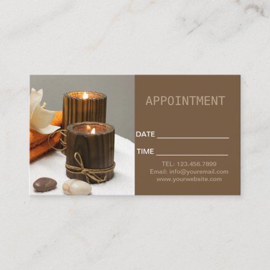 Zen Aromatherapie SPA Massagetherapie Afspraak Afsprakenkaartje (Voorkant)