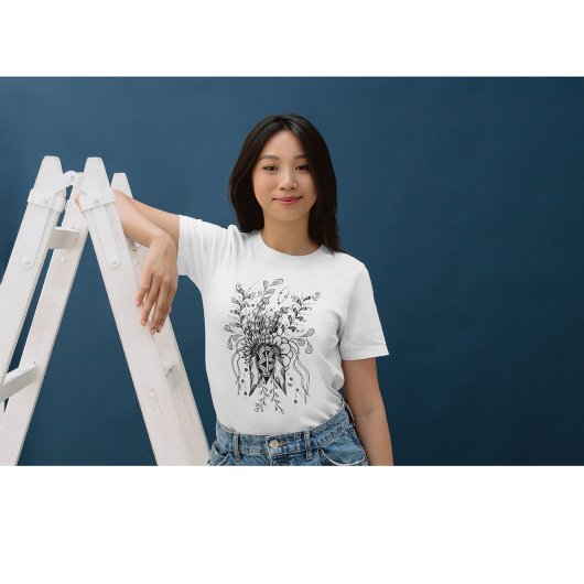 Zen ARt Blume gezeichnet - T-shirt