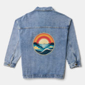 Zen Art Deco Zonsondergang boven water Denim Jacket (Achterkant)