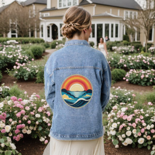 Zen Art Deco Zonsondergang boven water Denim Jacket