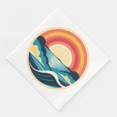 Zen Art Deco Zonsondergang boven water Servet (Hoek)