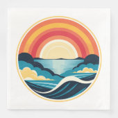 Zen Art Deco Zonsondergang boven water Servet (Voorkant)