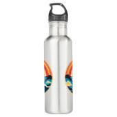 Zen Art Deco Zonsondergang boven water Waterfles (Achterkant)